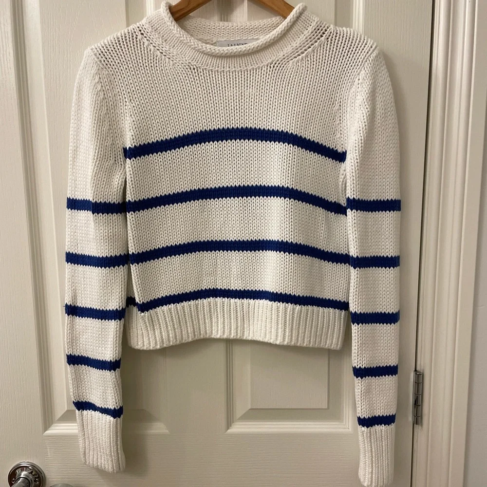 La Ligne White and Blue Striped Sweater - Picture 4 of 12